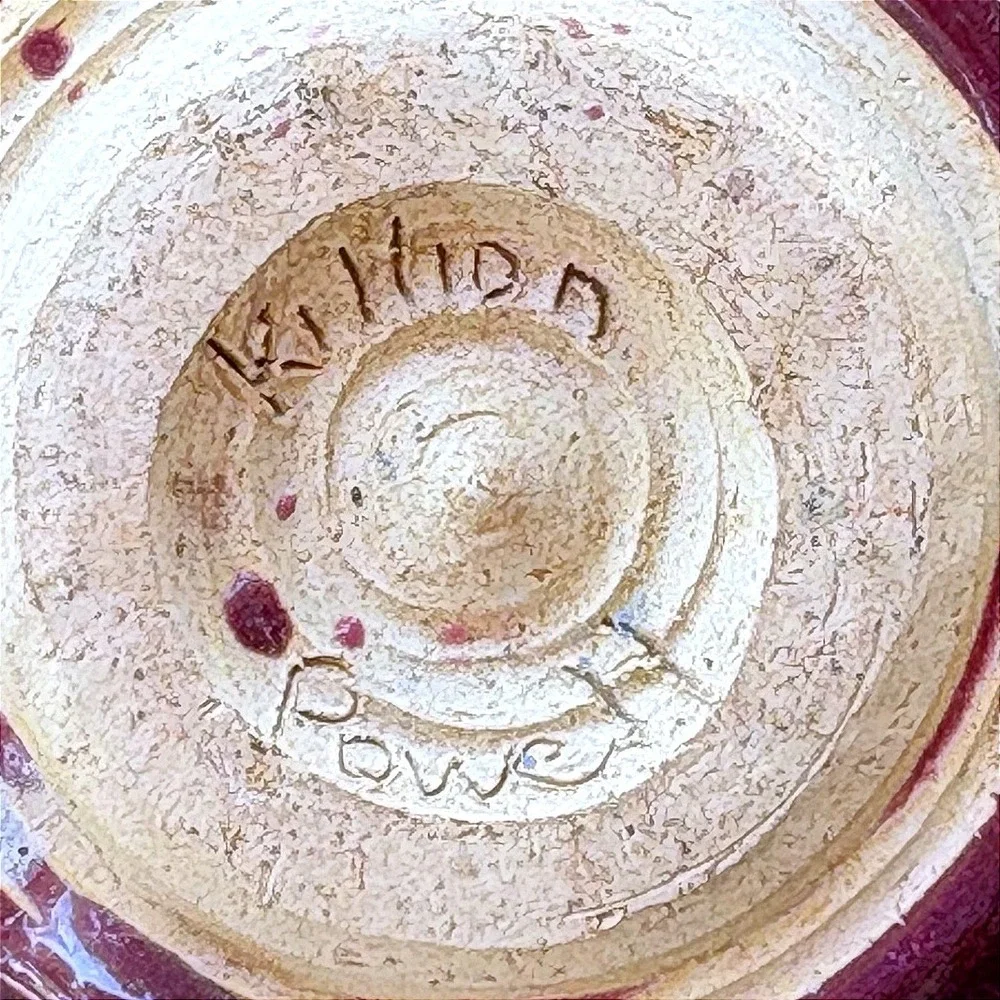 Studio Pottery Dragonfly Bud Vase Plum Purple Glazed Stoneware